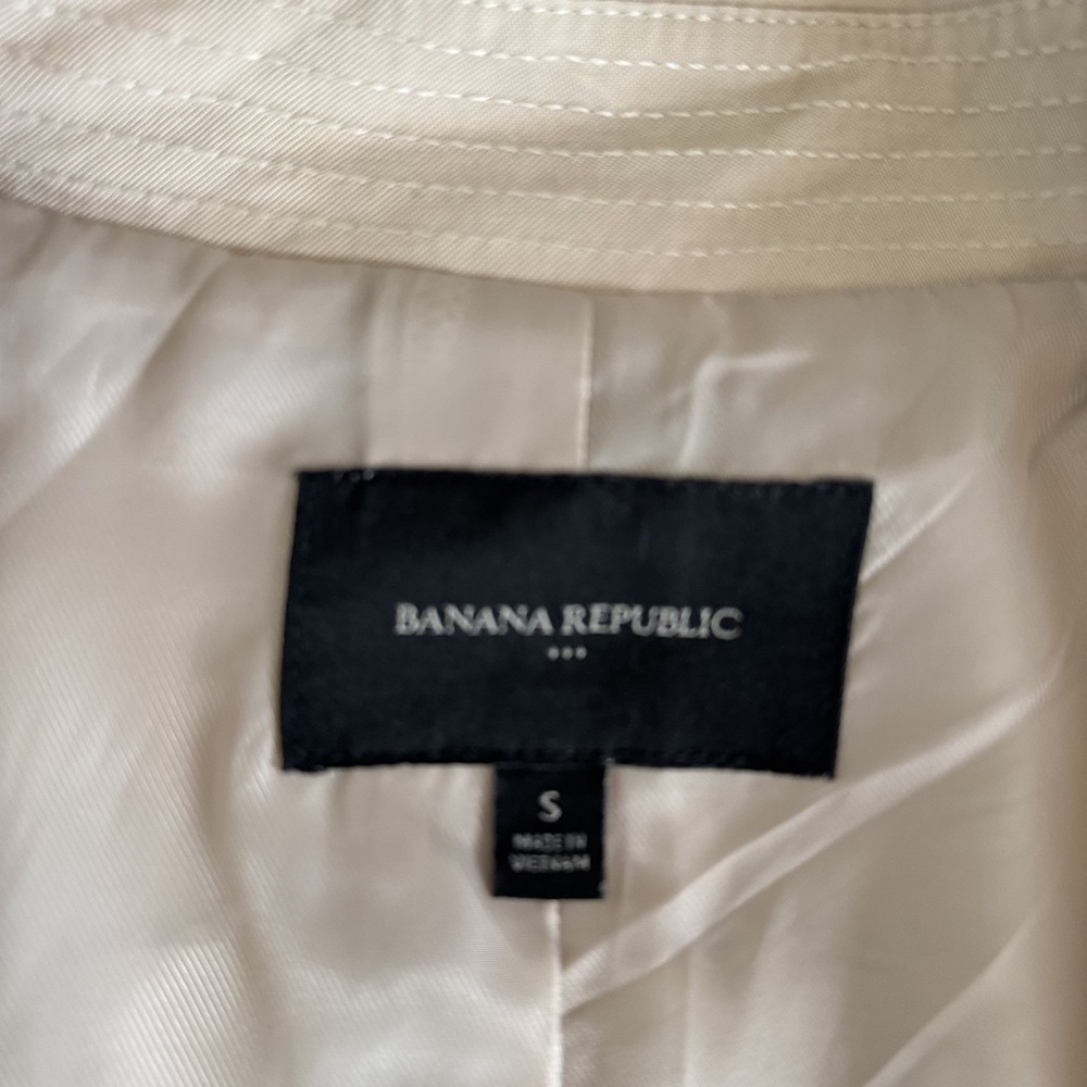 Banana Republic Women's Trench Coat Size S Beige Lightweight Belted - Picture 7 of 11